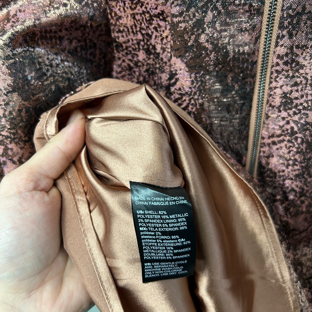 White House Black Market Rose Gold Mini Dress - Picture 3 of 6
